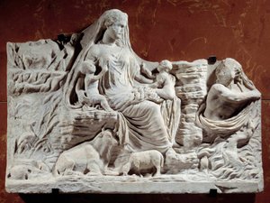 Allegorisches Relief der Personifikation von Mutter Erde (Skulptur aus Karthago, Anfang des 2. Jahrhunderts)