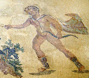 Apollo und Daphne, Detail von Apollo, Haus des Dionysos, Paphos, Zypern