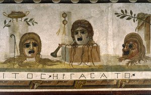 „Asarotos“ (ungesäuberter Boden) Fragmente eines Mosaiks signiert von Harakliton aus Rom, 2. Jahrhundert n. Chr., Rom von Roman