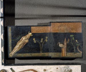 „Asarotos“ (ungesäuberter Boden) Mosaikfragmente signiert von Harakliton aus Rom, 2. Jahrhundert n. Chr.