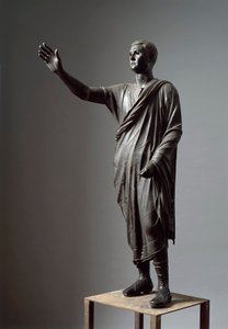 Aule Metele, Der Redner, Bronzestatue, 80 v. Chr., aus Pila (Perugia)