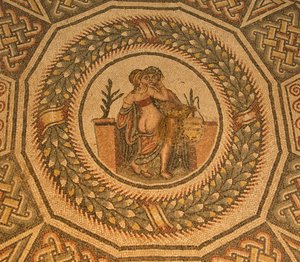 Erotisches Bodenmosaik, Villa Romana del Casale, Piazza Armerina, Sizilien, Italien