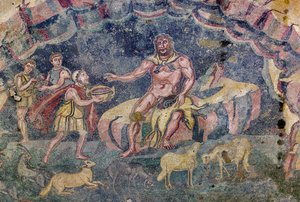 Bodenmosaik, das das Vestibül des Polyphemus darstellt (Mosaik)