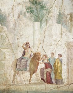 Fresko, das die Entführung Europas darstellt, aus Pompeji, römische Zivilisation