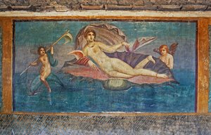 Fresko, das Venus darstellt, Haus der Venus in der Muschel, Pompeji (Unesco-Welterbeliste)