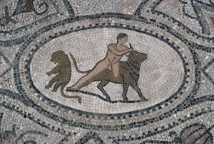 Herkules und der kretische Stier, vom Boden des 