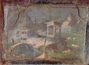 Idyllische Landschaft, aus Herculaneum, 1. Jahrhundert v. Chr. - 79 n. Chr.