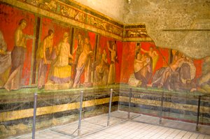 Einweihungsriten des Dionysoskults, Fresko aus der Villa Dei Mysteri von Roman