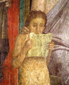 Fresko, das eine rituelle Zeremonie in der Villa der Mysterien darstellt von Roman