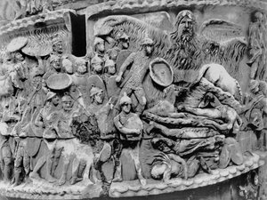 Wunderbarer Regen, Detail von der Säule des Marcus Aurelius, 180-196 n. Chr.