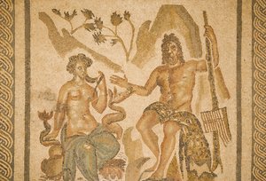 Mosaik von Polyphem und Galatea, aus der Halle der Mosaiken im Alcazar der Christlichen Könige