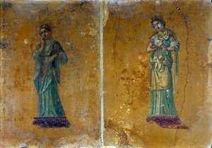 Porträts von zwei Musen: Polymnie und Kalliope (Fresken von Pompeji)