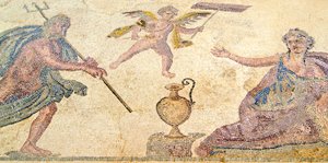 Poseidon und Amymone, Haus des Dionysos, Paphos, Zypern von Roman