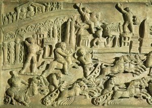 Relief, das Spiele im Circus Maximus darstellt