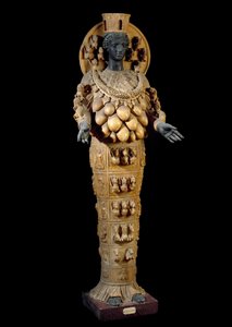 Römische Kunst: Artemis von Ephesos - Römische Skulptur nach einem griechischen Original in Ephesos - Skulptur aus Alabaster und Bronze von Roman