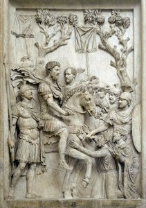Römischer Kaiser Marcus Aurelius begnadigt die besiegten Feinde, ca. 176-180