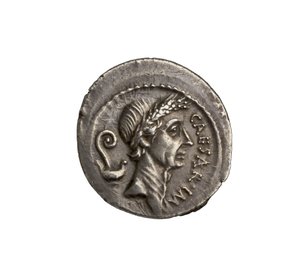 Römische republikanische Münze aus Rom, 44 v. Chr.