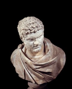 Römische Kunst: Marmorbüste von Caracalla, Kaiser von 211 bis 217 n. Chr.