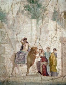 Römische Kunst: Die Entführung Europas. Fresko aus Pompeji. Anfang des 1. Jahrhunderts n. Chr.