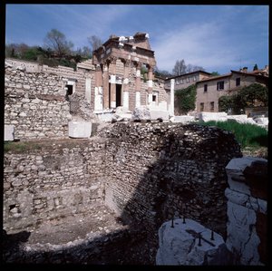 Römische Kunst: Ansicht des Kapitols (Capitolium), 73 n. Chr., Brescia, Italien von Roman