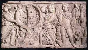 Sarkophag der Jahreszeiten mit Menora von Roman