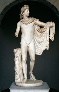 Statue bekannt als Apollo Belvedere, Kopie nach griechischem Bronzeoriginal des 4. Jahrhunderts v. Chr.