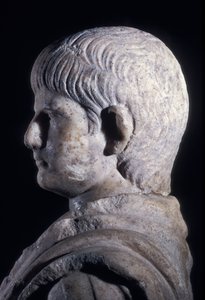 Togastatue des jungen Nero, Seitenansicht des Kopfes, ca. 50 n. Chr. (Detail) von Roman