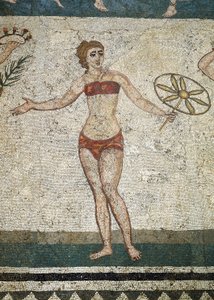 Junger Römer bei körperlichen Übungen (Detail eines Mosaiks)