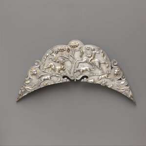 Silbergriff einer großen Schale, 2. bis frühes 3. Jahrhundert n. Chr. von Roman Imperial Period