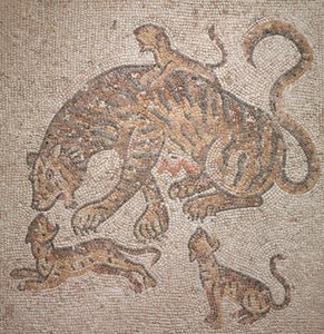 Tigerin und Junge, 300er Jahre von Roman Imperial Period