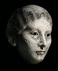 Modell eines Frauenkopfes, 2. oder 3. Jahrhundert n. Chr. von Roman Period Egyptian
