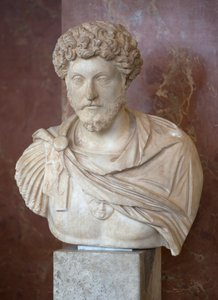 Büste des römischen Kaisers Mark Aurel (121 - 180 n. Chr.) Marmor von Roman Roman