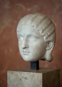 Kopf der Kaiserin Barbia Orbiana (3. Jahrhundert), Marmor von Roman Roman