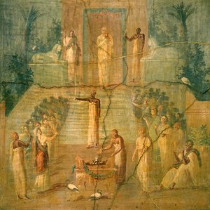 Zeremonie des Isis-Kults, aus Pompeji (Fresko) von Roman Roman