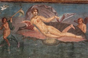 Detail des Freskos im Haus der Venus in der Muschel, Pompeji, Kampanien, Römische Zivilisation von Roman Roman