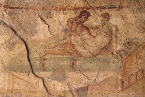 Erotisches Fresko aus dem Lupanar, Pompeji (UNESCO-Welterbeliste)
