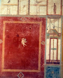 Fresko im vierten pompejanischen Stil, Haus des Pinario Ceriale, Pompeji, Kampanien, römische Zivilisation von Roman Roman