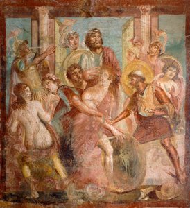 Fresko mit Achilles und Sciro, aus Pompeji, Kampanien, römische Zivilisation