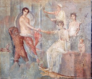 Fresko, das die Ankunft von Io in Ägypten darstellt, Pompeji, Kampanien, römische Zivilisation
