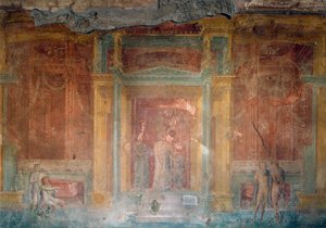 Fresko, das Iphigenie in Tauris darstellt, Haus des Pinarius Cerialis, Pompeji (Unesco-Weltkulturerbe), Kampanien, Italien, römische Zivilisation