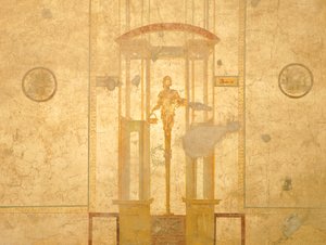 Fresko mit Karyatide, aus dem Haus der Liebenden, Pompeji, Kampanien, römische Zivilisation