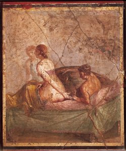Fresko mit erotischem Motiv, aus Pompeji, Italien