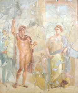 Fresko mit mythologischem Motiv, Haus des Fabius Rufus, Pompeji, Kampanien, römische Zivilisation