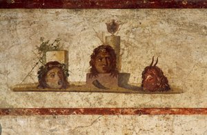 Fresko mit drei Köpfen, Haus des Caius Julius Polybius, Pompeji (UNESCO-Welterbe) von Roman Roman