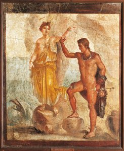 Italien, Kampanien, Pompeji, Perseus befreit Andromeda aus dem Haus der Fünf Skelette, Fresko