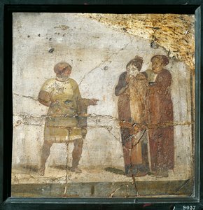 Italien, Kampanien, Pompeji, Theaterszene, Fresko