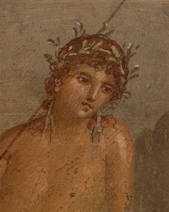 Italien, Region Kampanien, Provinz Neapel, Pompeji, Haus des Marco Lucrezio Frontone, Fresko, das Narziss am Teich darstellt von Roman Roman