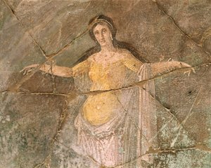 Italien, Region Kampanien, Provinz Neapel, Pompeji, Haus des Priesters Amandus, Fresko, das Andromeda darstellt von Roman Roman