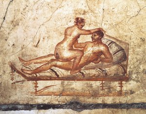 Italien, Region Kampanien, Provinz Neapel, Pompeji, Haus der Vettii, Erotisches Fresko von Roman Roman