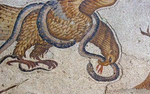 Mosaik, das den Adler und die Schlange darstellt, Arasta-Basar, Sultan-Ahmet-Moschee, Istanbul